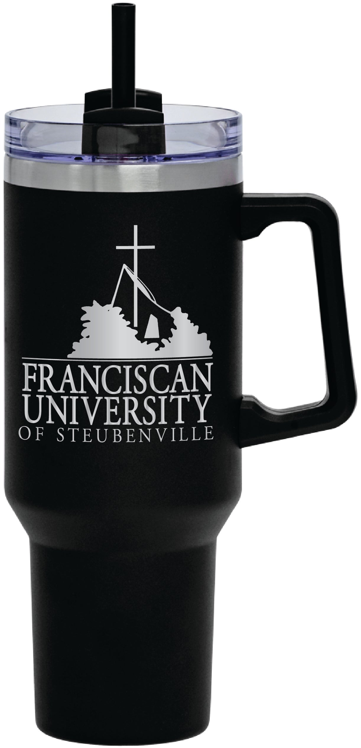 40 Oz. Powder Coated Stainless Steel Travel Mug | Black