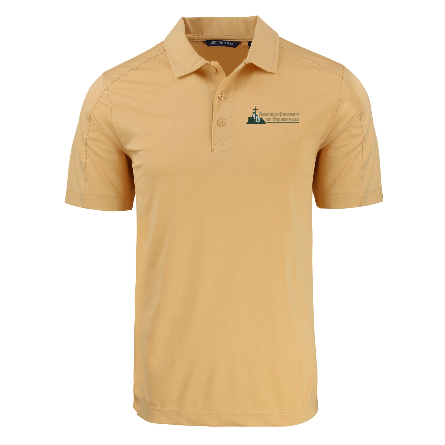 Prospect Eco Textured Stretch Recycled Mens Short Sleeve Polo | Desert