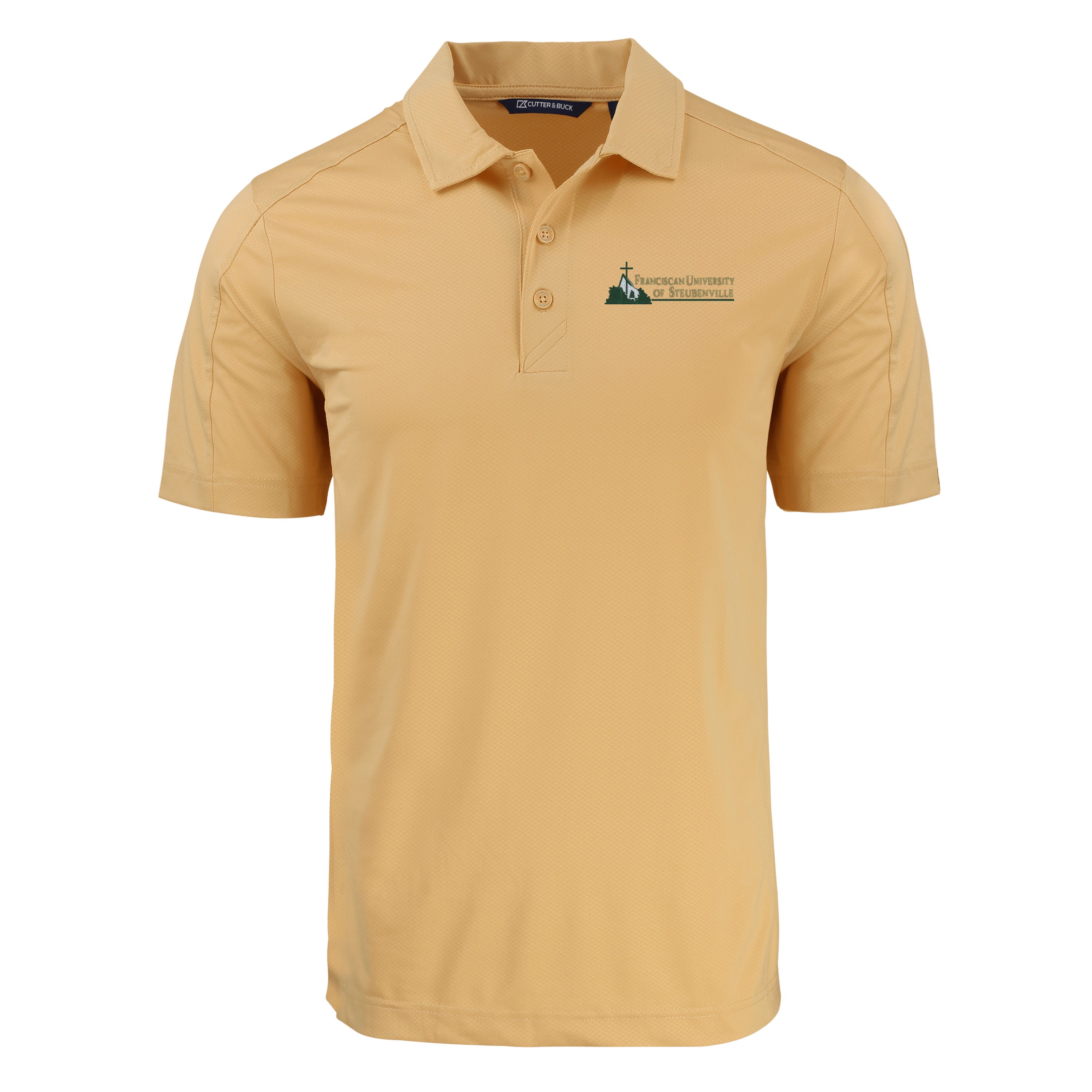 Prospect Eco Textured Stretch Recycled Mens Short Sleeve Polo | Desert