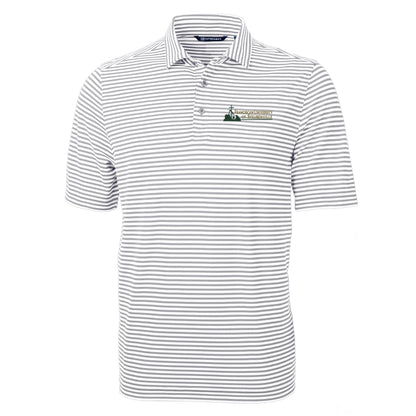 Virtue Eco Pique Stripe Recycled Mens Polo | Polished