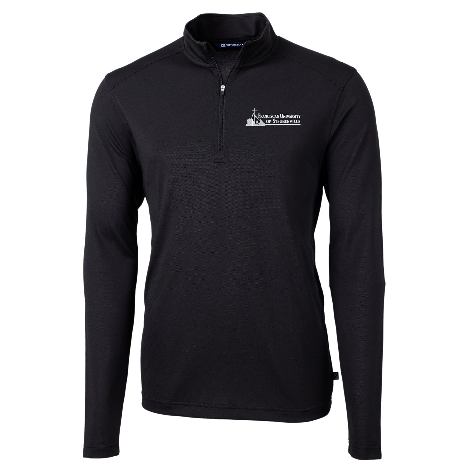 Virtue Eco Pique Recycled Quarter Zip Mens Pullover | Black