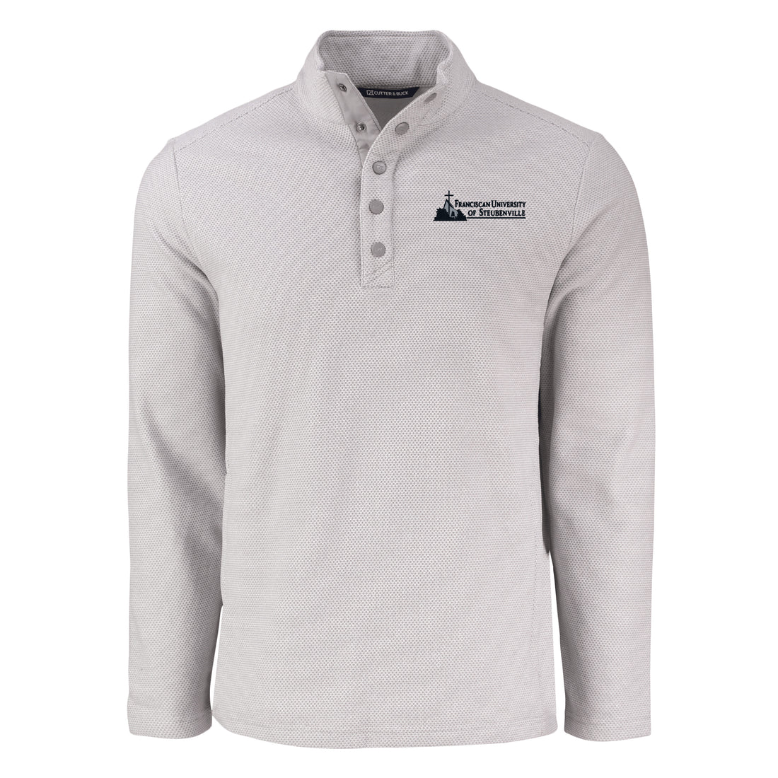 Hunts Point Eco Textured Fleece Recycled Mens Snap Pullover | Polished