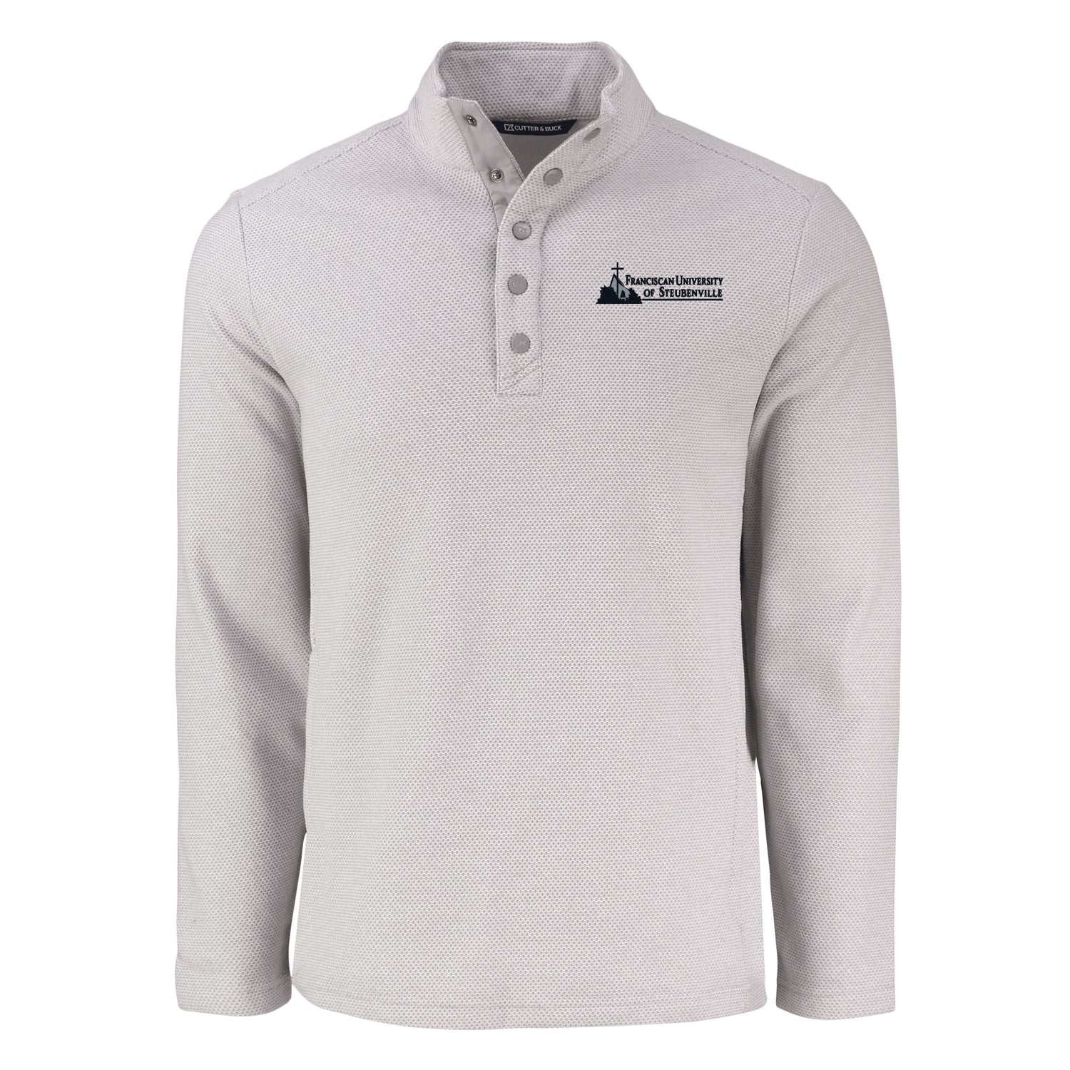 Hunts Point Eco Textured Fleece Recycled Mens Snap Pullover | Polished