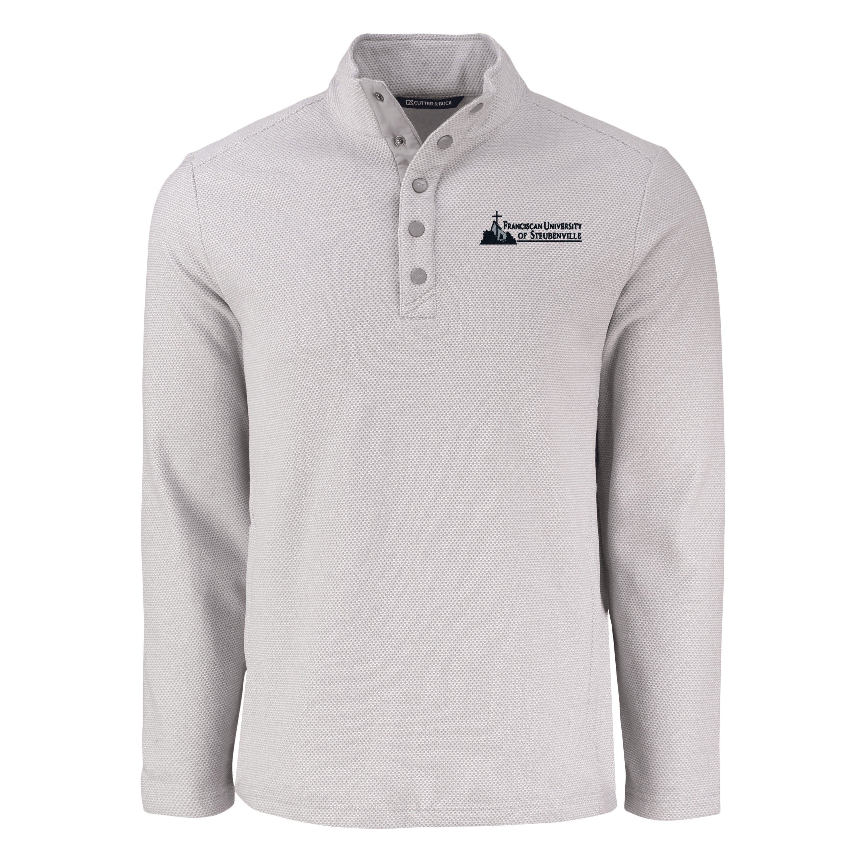 Hunts Point Eco Textured Fleece Recycled Mens Snap Pullover | Polished