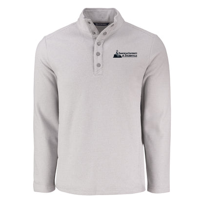 Hunts Point Eco Textured Fleece Recycled Mens Snap Pullover | Polished