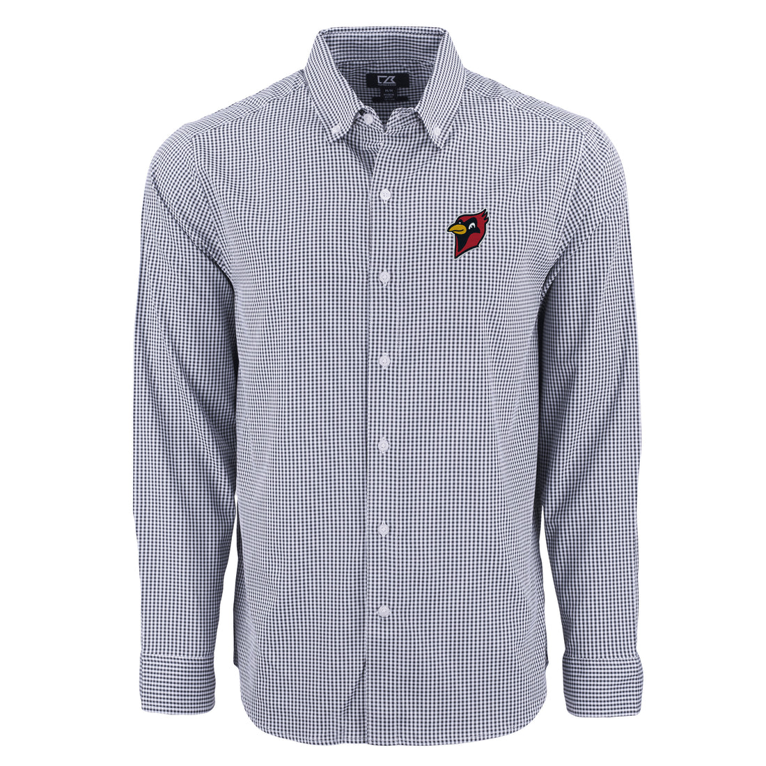 Skyline Eco Gingham Mens Long Sleeve Dress Shirt | Hunter/White