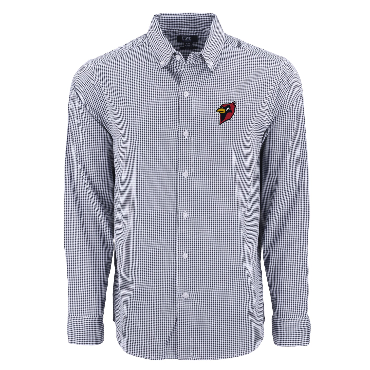 Skyline Eco Gingham Mens Long Sleeve Dress Shirt | Hunter/White