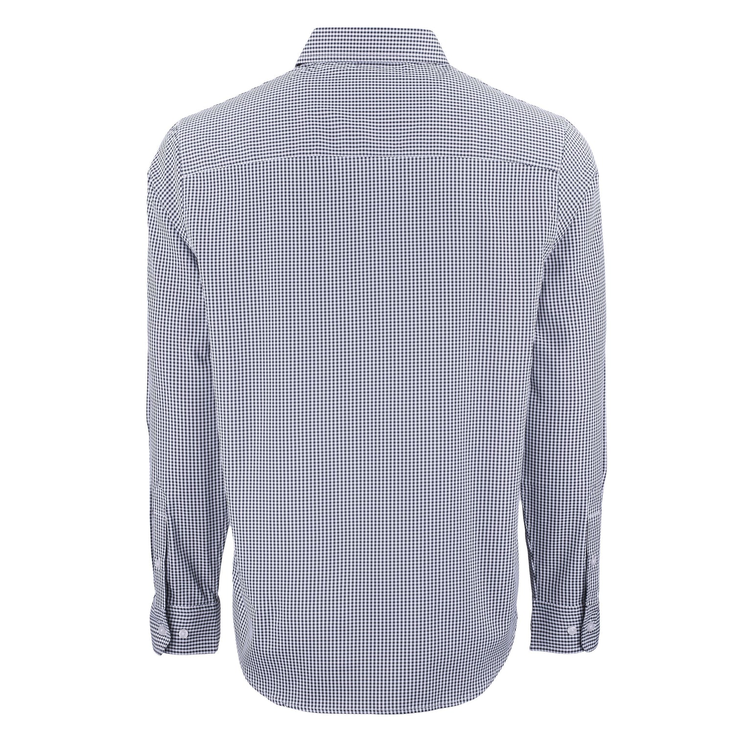 Skyline Eco Gingham Mens Long Sleeve Dress Shirt | Hunter/White