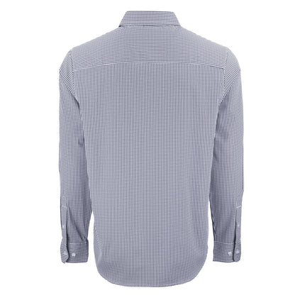 Skyline Eco Gingham Mens Long Sleeve Dress Shirt | Hunter/White