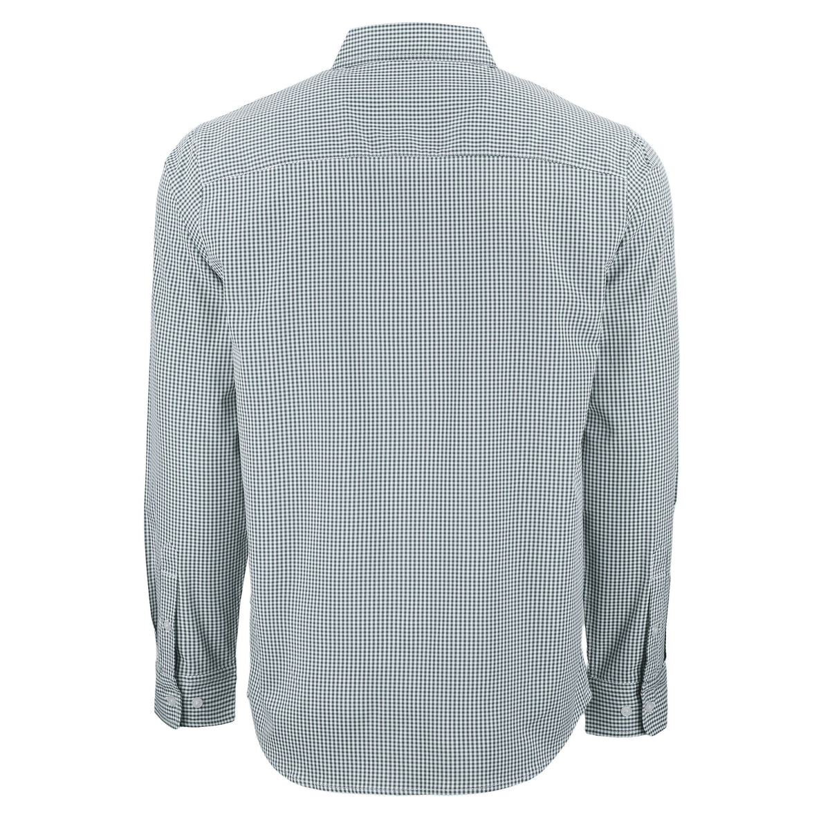 Skyline Eco Gingham Mens Long Sleeve Dress Shirt | Hunter/White