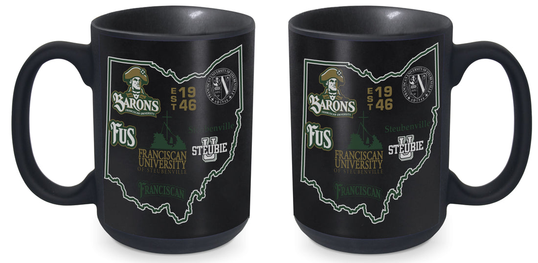 15 Oz. Sublimated State Shape Mug | Matte Black