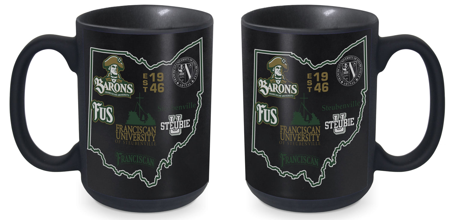 15 Oz. Sublimated State Shape Mug | Matte Black