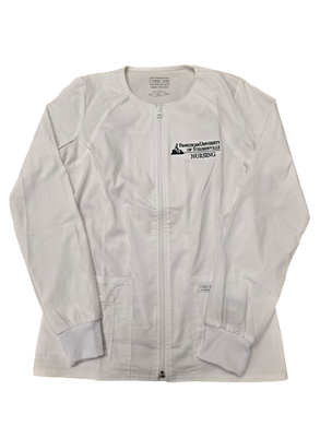 Nursing - Ladies Embroidered Zip Front Jacket |  White