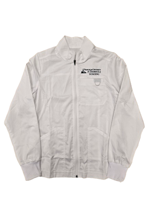Nursing - Men's Embroidered Zip Front Jacket in White (Style: WW320)