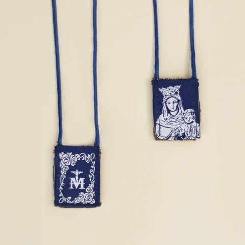 OLMC White Rose | Our Lady of Mt. Carmel Premium Brown Scapular