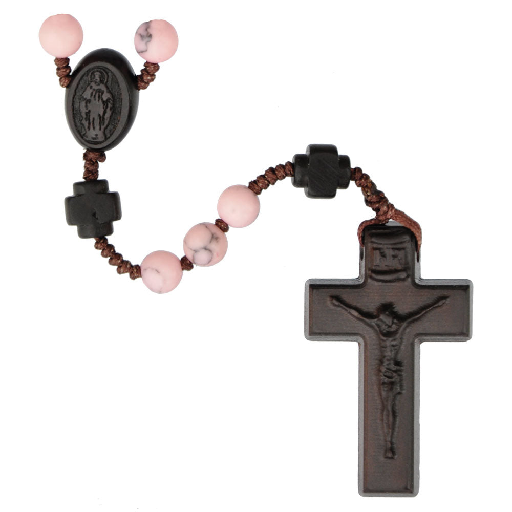 Sine Cera Rosary Rhodonite/Jujube Wood 6mm