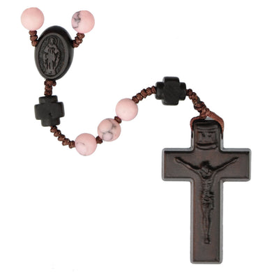 Sine Cera Rosary Rhodonite/Jujube Wood 6mm