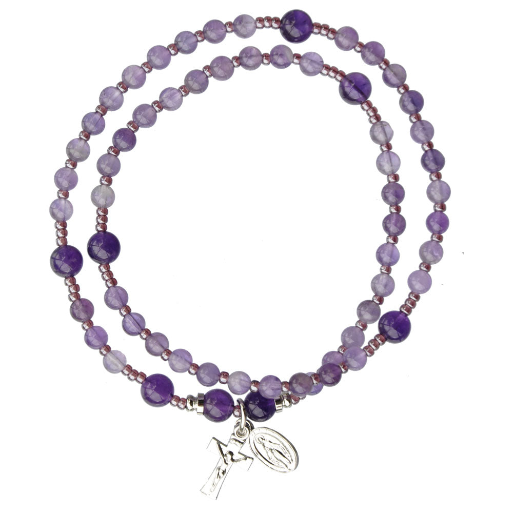 Sine Cera Bracelet Rosary Twist Amethyst 4mm