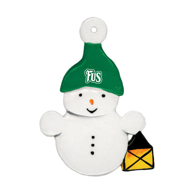 Night Watch Snowman Ornament | Green