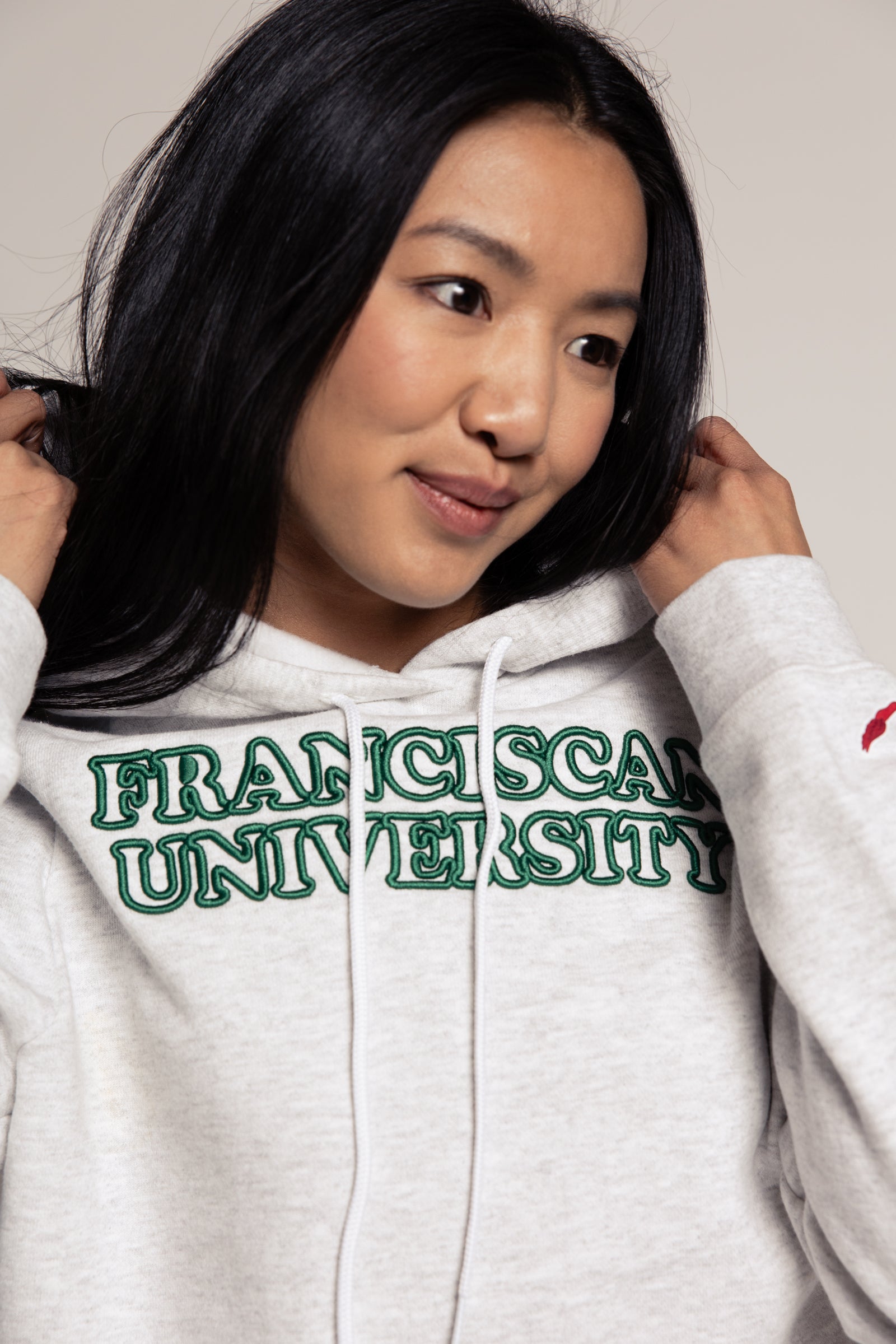 1636 Ladies Cropped Hood | Ash