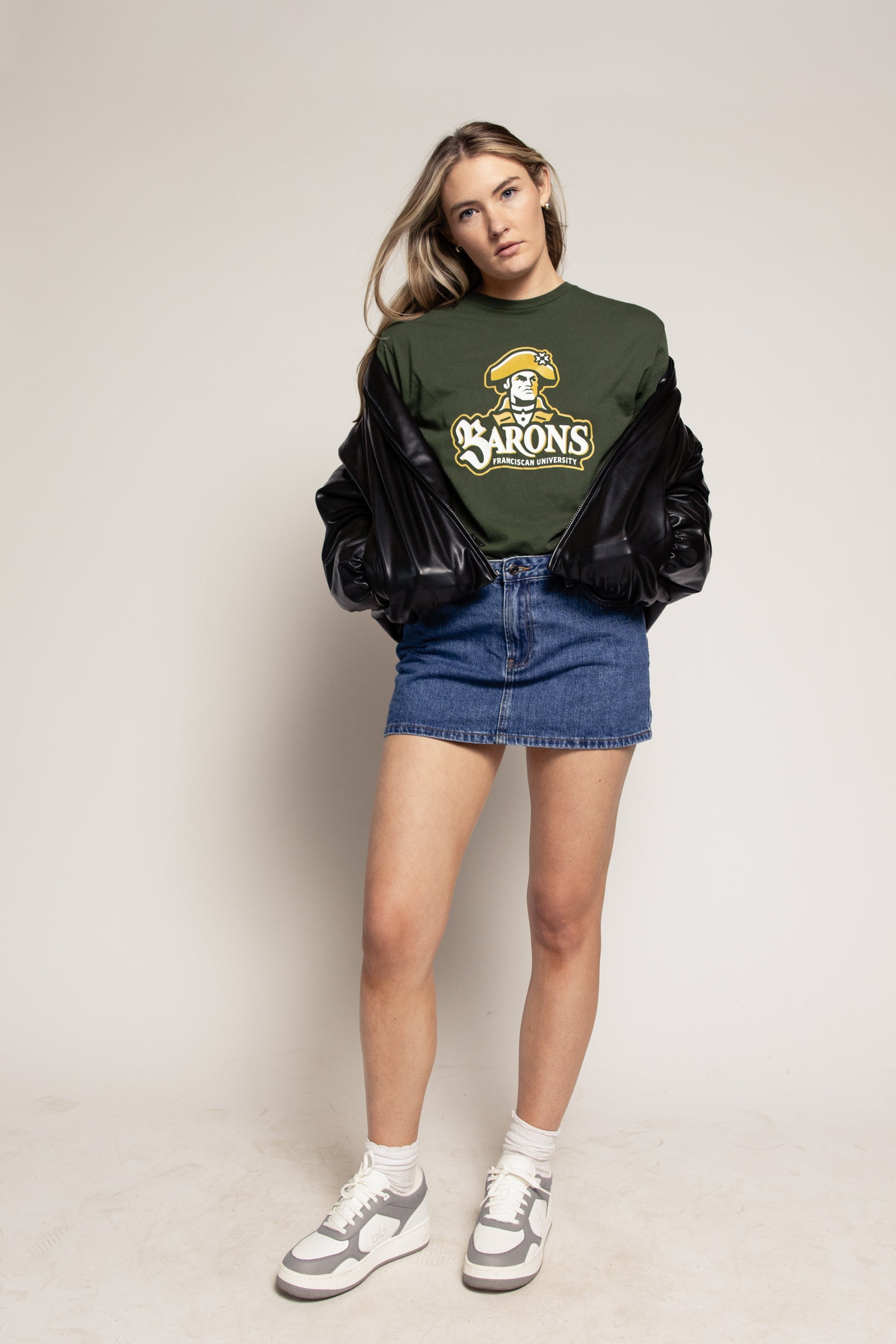 Ladies Short Sleeve Cutoff Cotton Tee | Forest